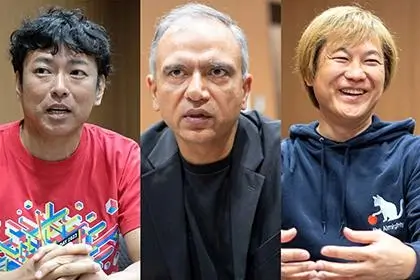 インタビューの参加者。左からNDVの門田氏、now.ggのシャルマ氏、NTTコノキューの宮坂氏
